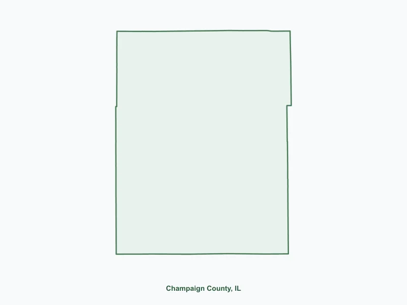 Map of Champaign County, IL showing major cities