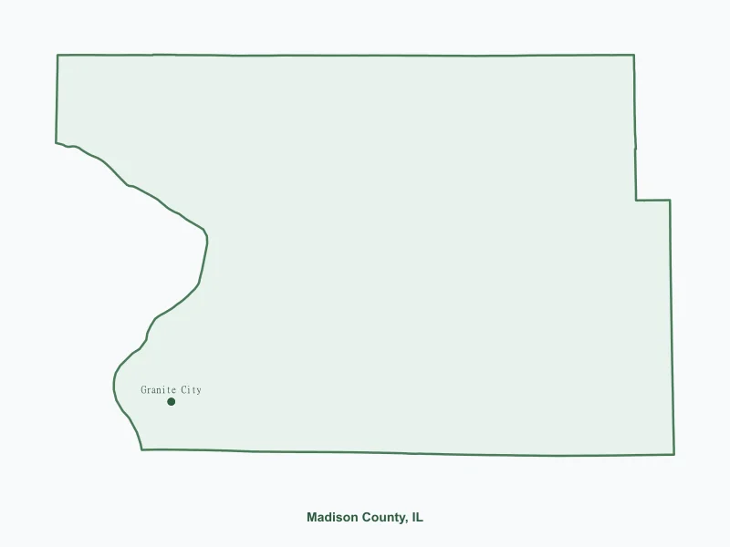 Map of Madison County, IL showing major cities