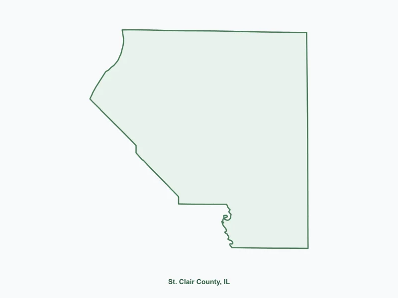 Map of St. Clair County, IL showing major cities