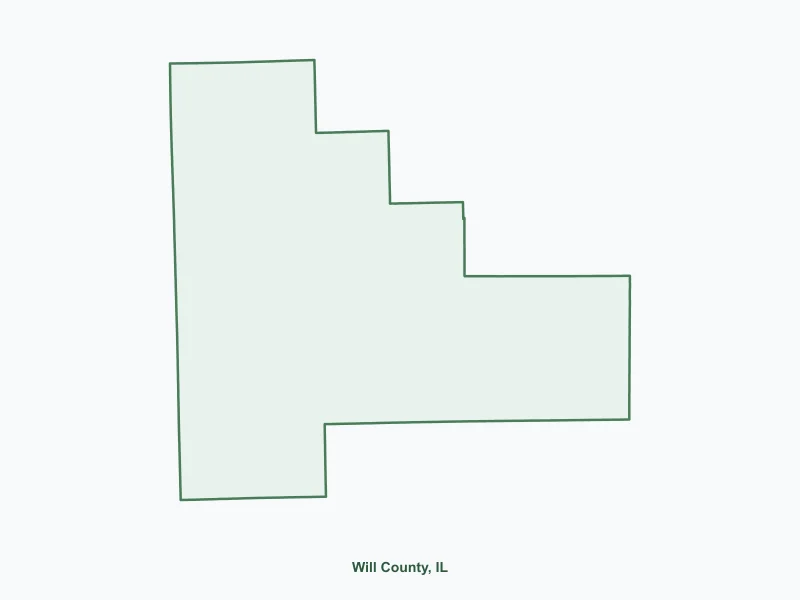 Map of Will County, IL showing major cities
